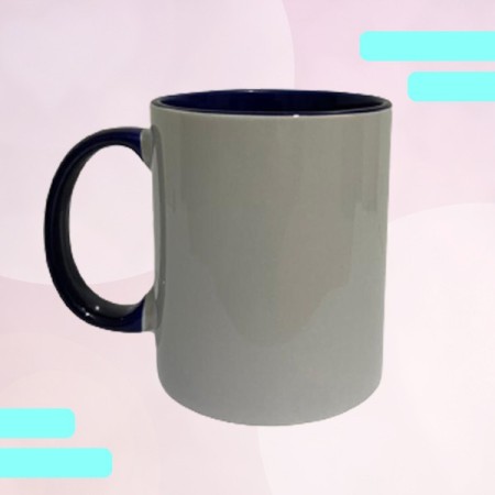 Caneca com alça e interior Azul Marinho