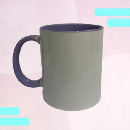 Caneca com alça e interior lilás